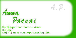 anna pacsai business card